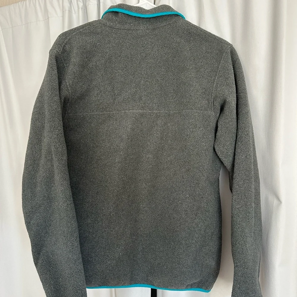 Patagonia Kids' Gray and Teal Fleece Jacket - Picture 3 of 3